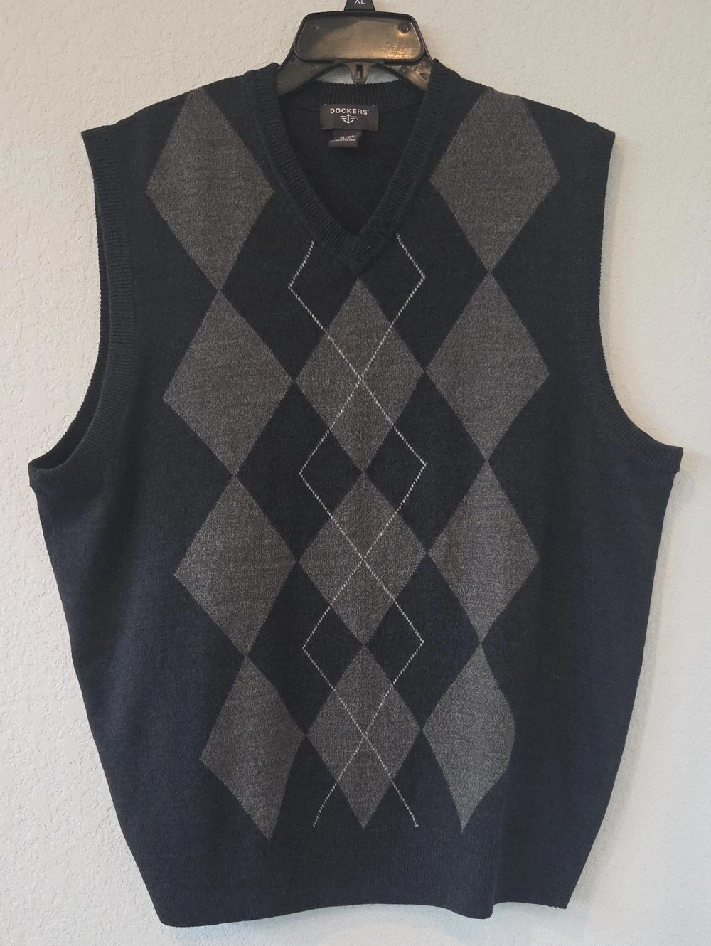 Dockers Argyle V-Neck Sweater Vest Men's XL